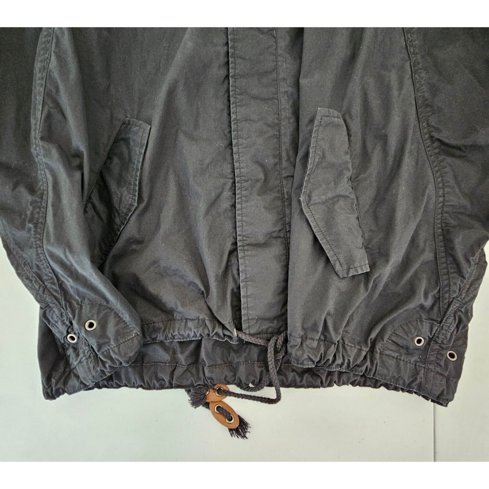 Kut From The Kloth Small Light Button Up Jacket Bat Wing Draw Cord Waist Black - Picture 15 of 16